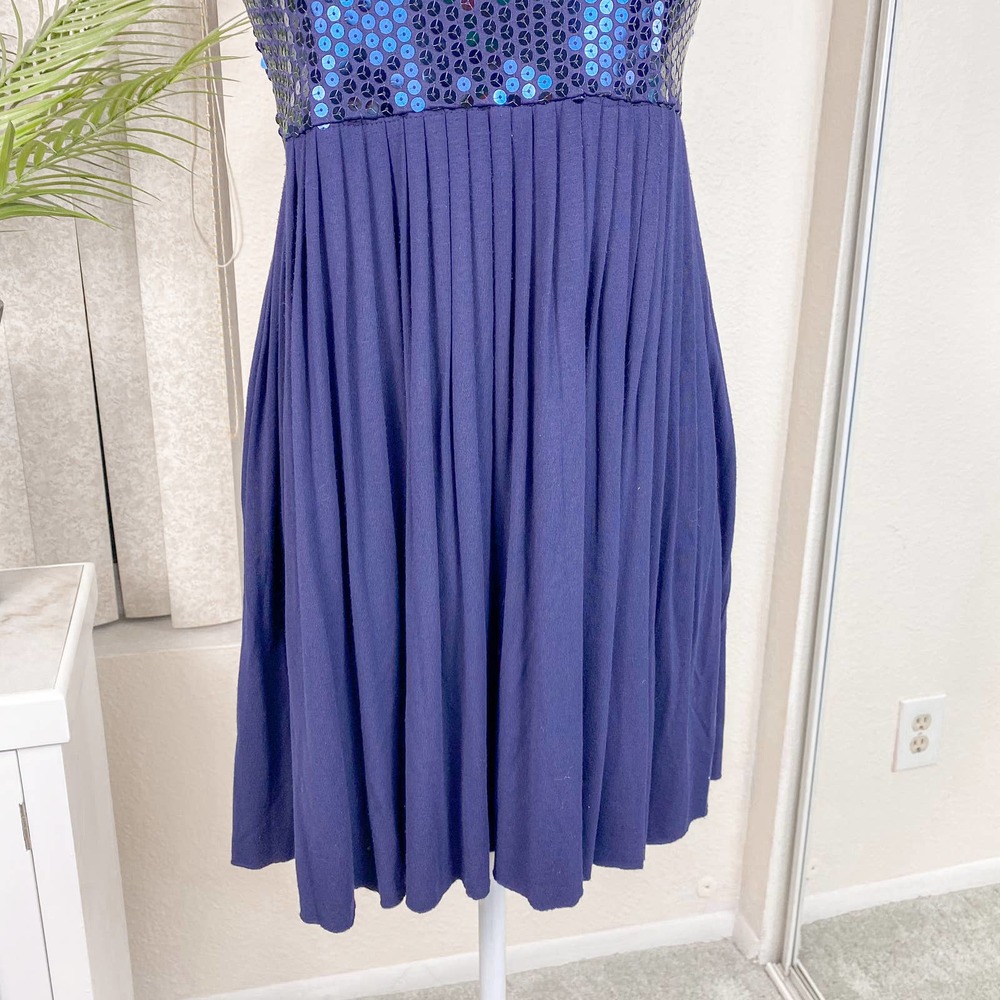 Bailey44 Barneys Babydoll Coop Blue Sequin Super Nova Mini Dress Size Small - Picture 6 of 13
